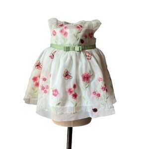 JONA MICHELLE BABY GIRLS EMBROIDERED FANCY DRESS SIZE 6 MONTHS